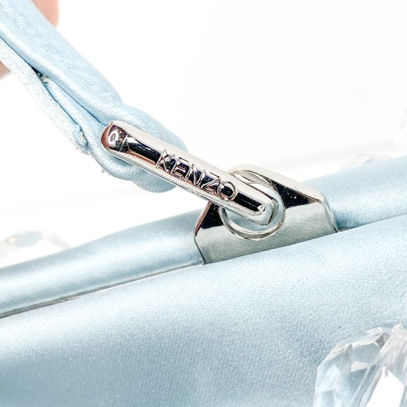 Kenzo Glacier Top Handle Silvertone Logo Bag - Picture 9 of 10